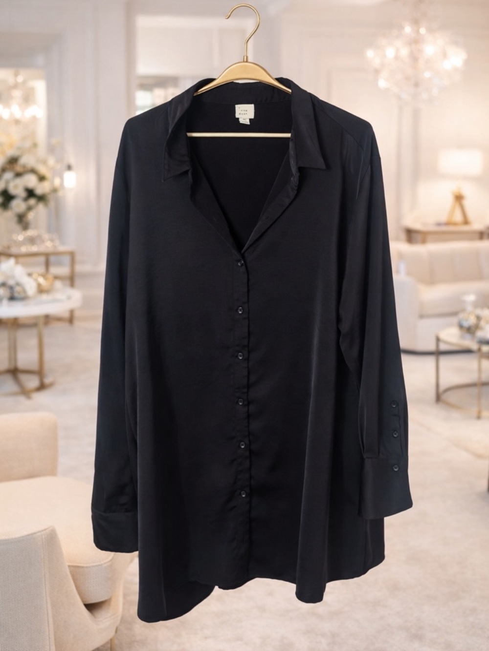 a new day Silk button Dow casual Blouse
